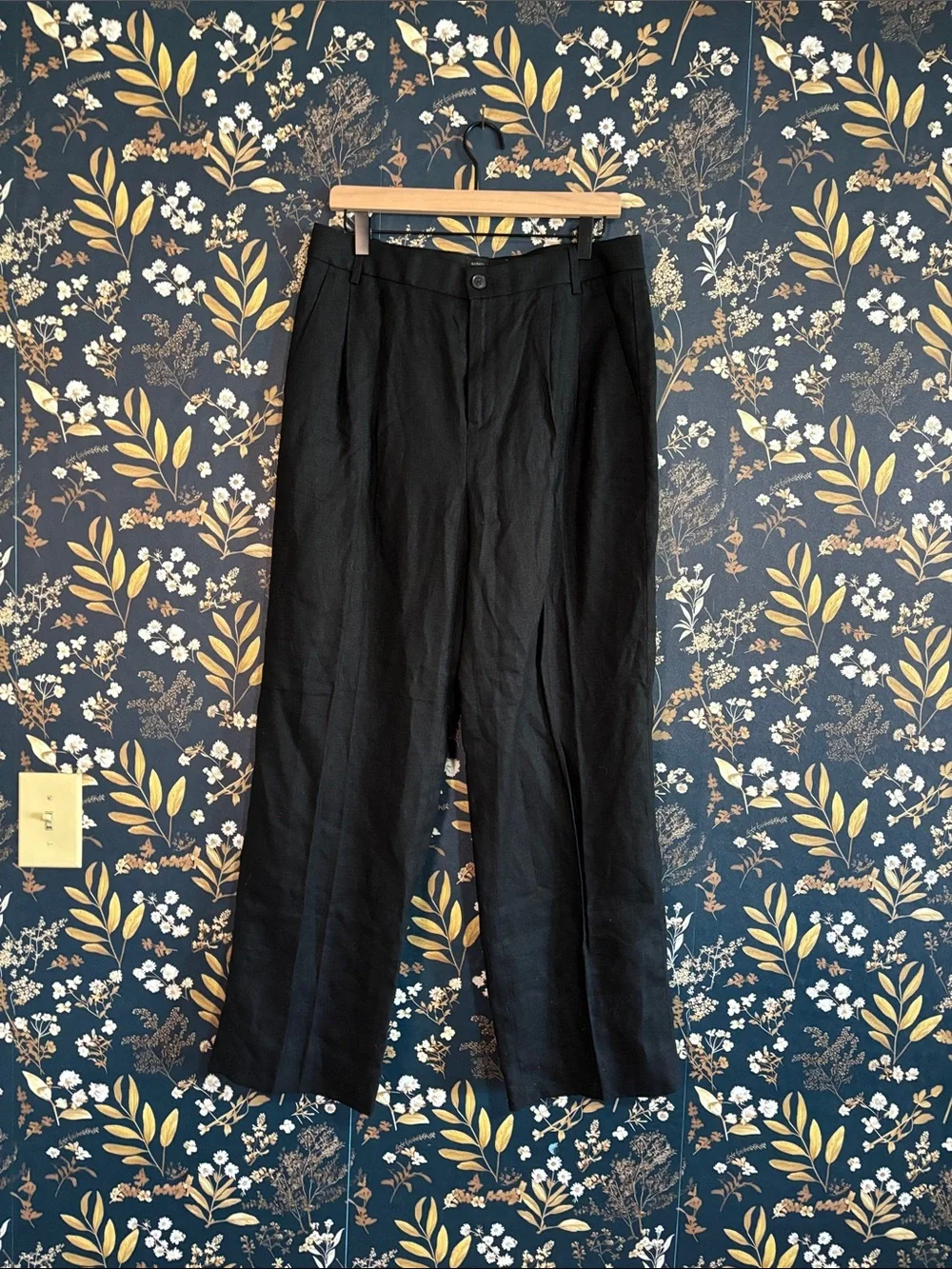 Banana Republic Linen Black Women’s Trousers Dress Pants Straight Leg Size 10